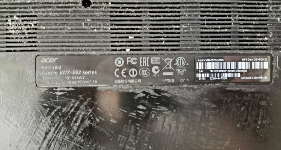 Ноутбук Acer aspire, Фотоотчёт по заказу №00000200